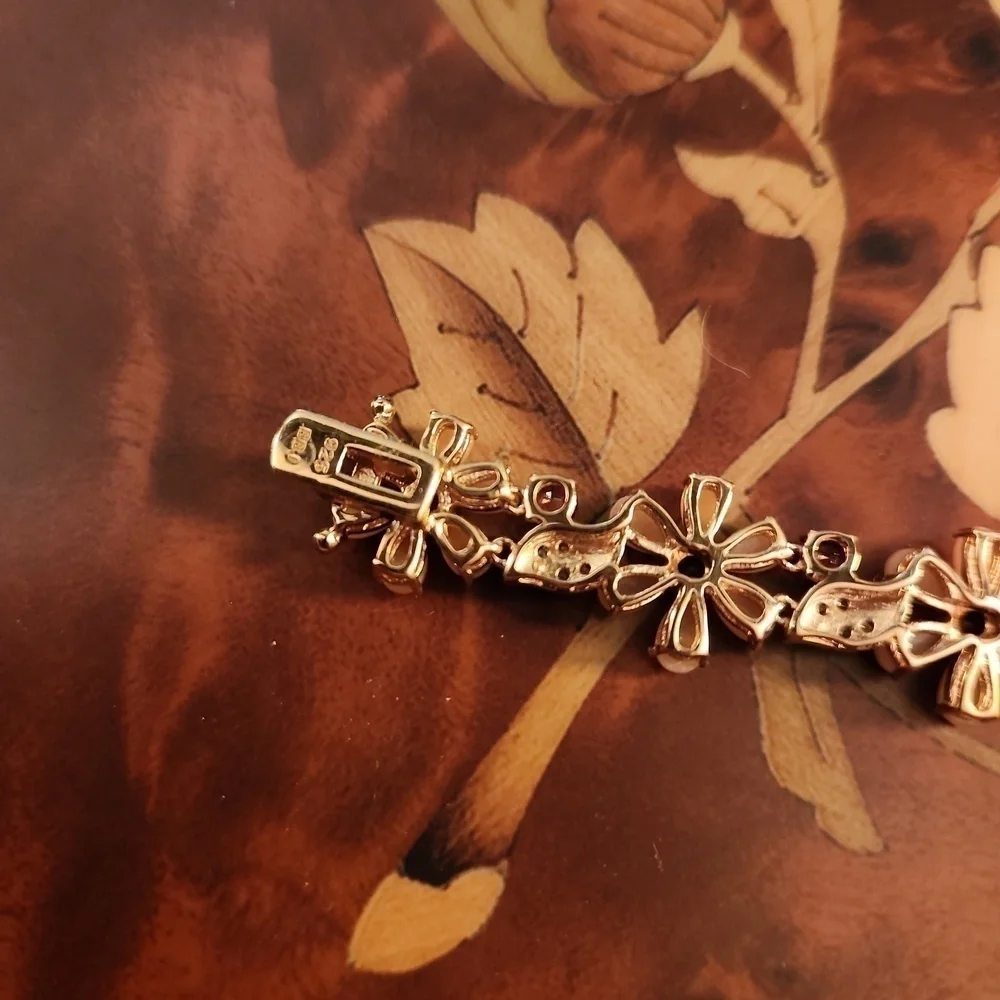JTV Pink Opal 18k Rose Gold Over Sterling Silver Bracelet